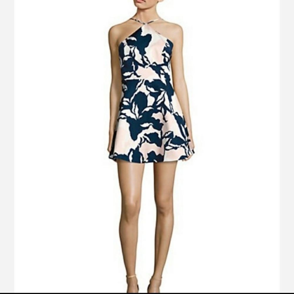 Keepsake the Label pink, white & Navy Flora Dress